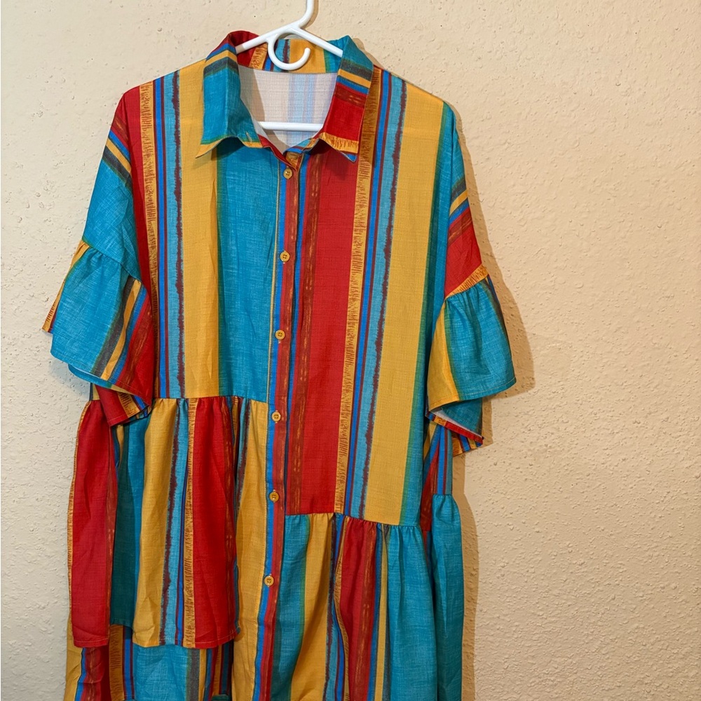 Colorful Striped Maxi Dress - Picture 2 of 9